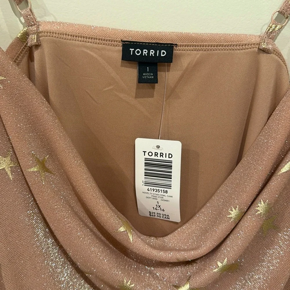 NWT Torrid Star Cowl Cami Size 1 - Picture 2 of 3